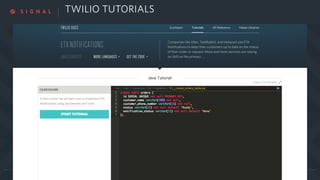 TWILIO TUTORIALS
Screenshot of 2nd iteration.
 