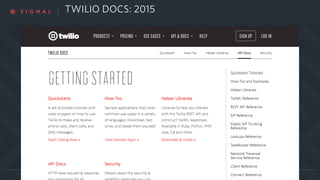 TWILIO DOCS: 2015
 