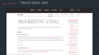 TWILIO DOCS: 2015
 