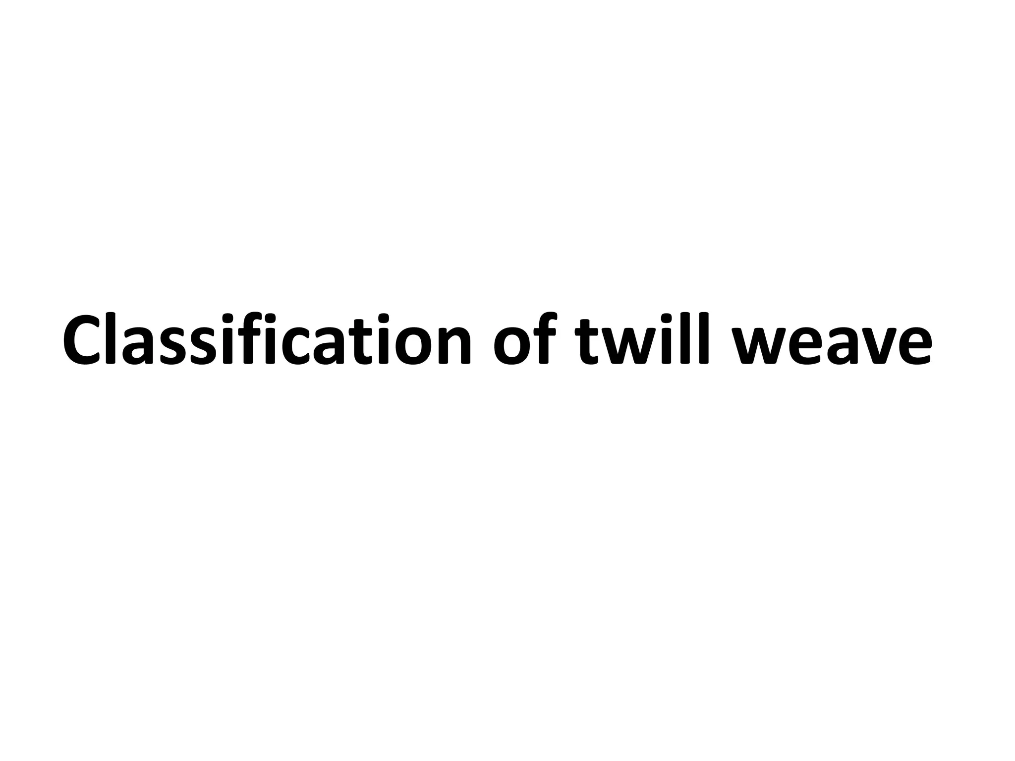 Classification of twill weave
 