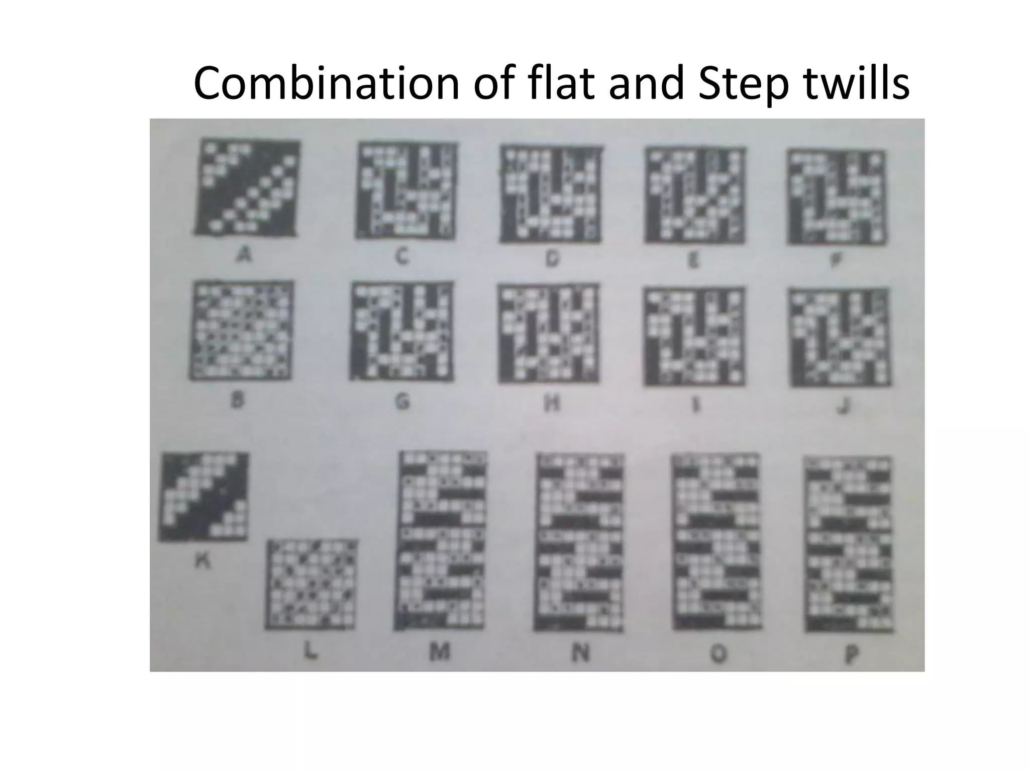 Combination of flat and Step twills
 