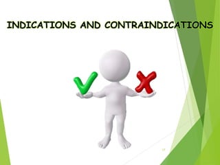 17
INDICATIONS AND CONTRAINDICATIONS
 