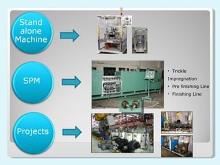 Trickle Impregnation Pre finishing Line Finishing Line 