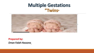 Multiple Gestations
“”Twins
Prepared by:
Eman Falah Hassona
 