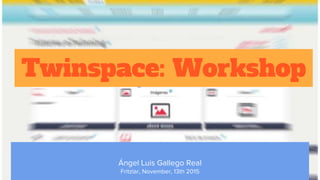 Twinspace: Workshop
Ángel Luis Gallego Real
Fritzlar, November, 13th 2015
 