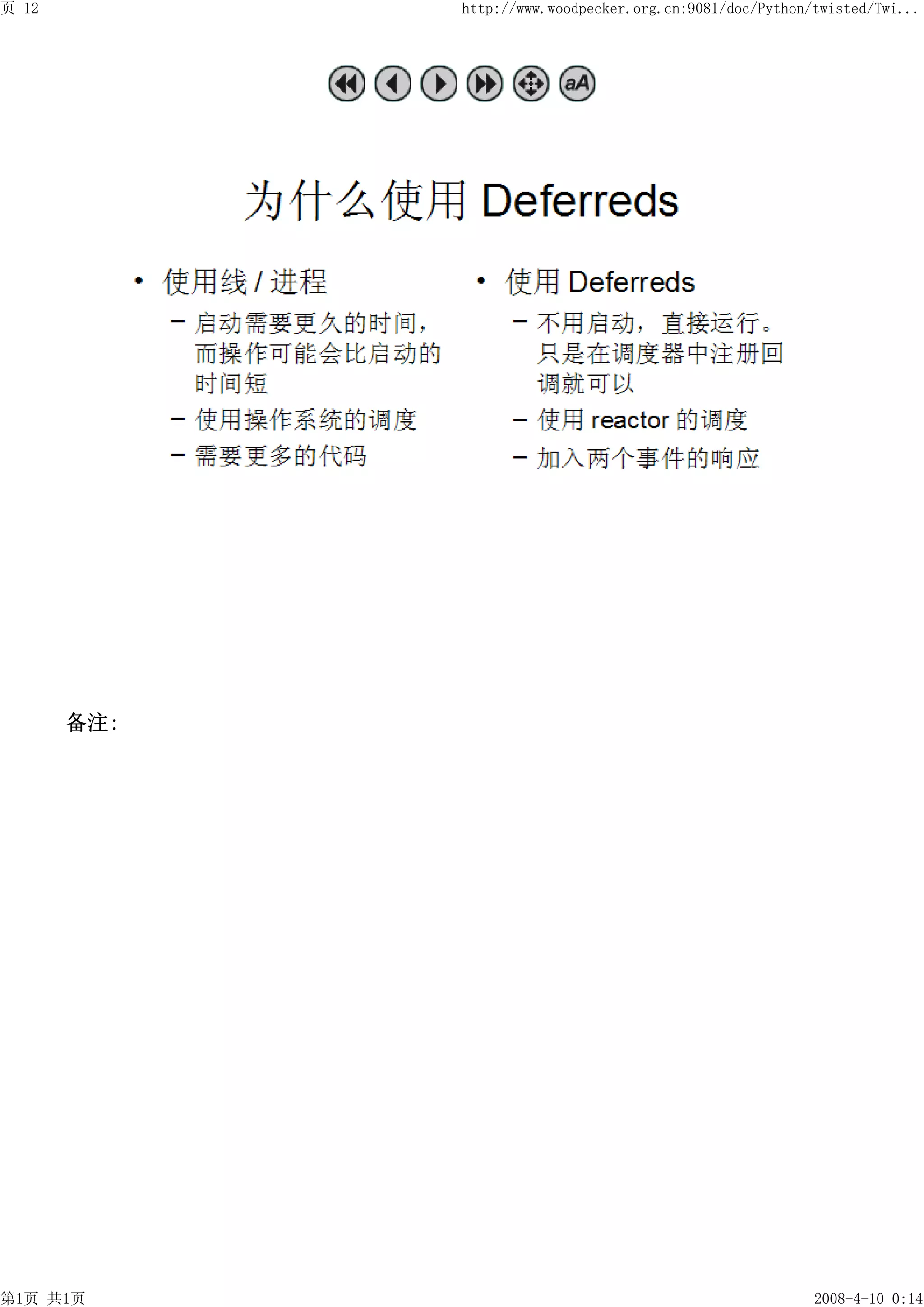 页 12         http://www.woodpecker.org.cn:9081/doc/Python/twisted/Twi...




       备注:




第1页 共1页                                                   2008-4-10 0:14
 