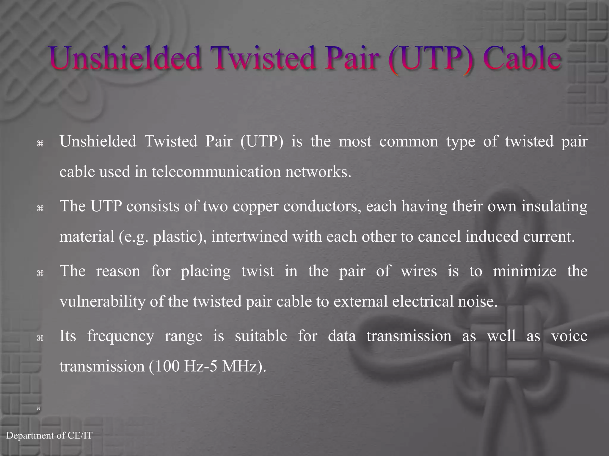 Twisted pair cable | PPTX