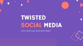 Here is where your presentation begins
TWISTED
SOCIAL MEDIA
 