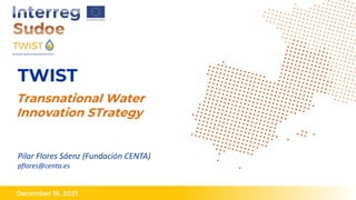 TWIST
December 16, 2021
Pilar Flores Sáenz (Fundación CENTA)
pflores@centa.es
Transnational Water
Innovation STrategy
 