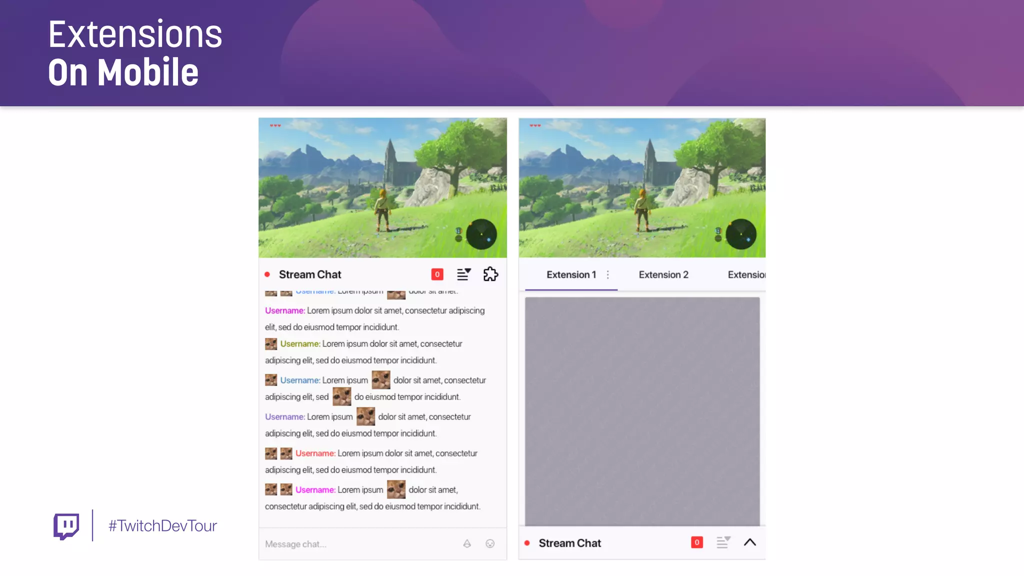 #TwitchDevTour
Extensions
On Mobile
 