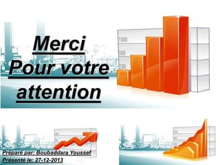Préparé par: Boubaddara Youssef
Présenté le: 27-12-2013
Merci
Pour votre
attention
 