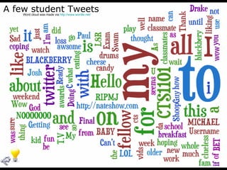 A few student Tweets Word cloud was made via  http:// www.wordle.net /   