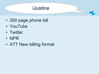 iJustine 300 page phone bill YouTube Twitter NPR ATT New billing format 