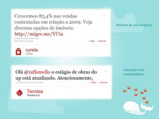 Notícias de sua empresaInteração com consumidores.