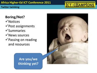 Conference hashtag#africahed11