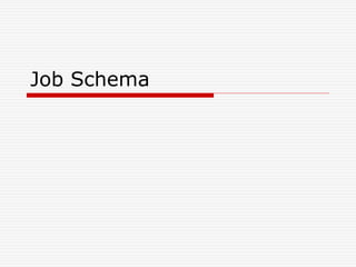Job Schema
 