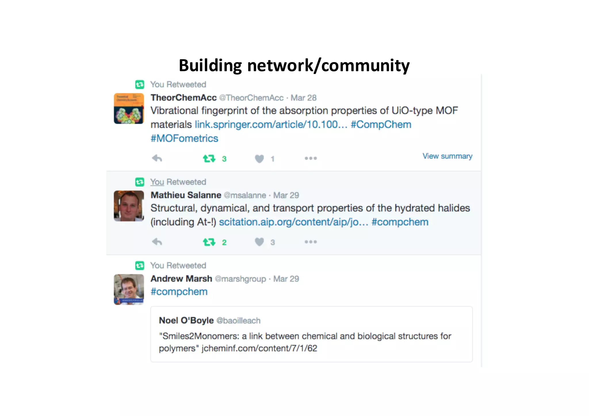 Building network/community