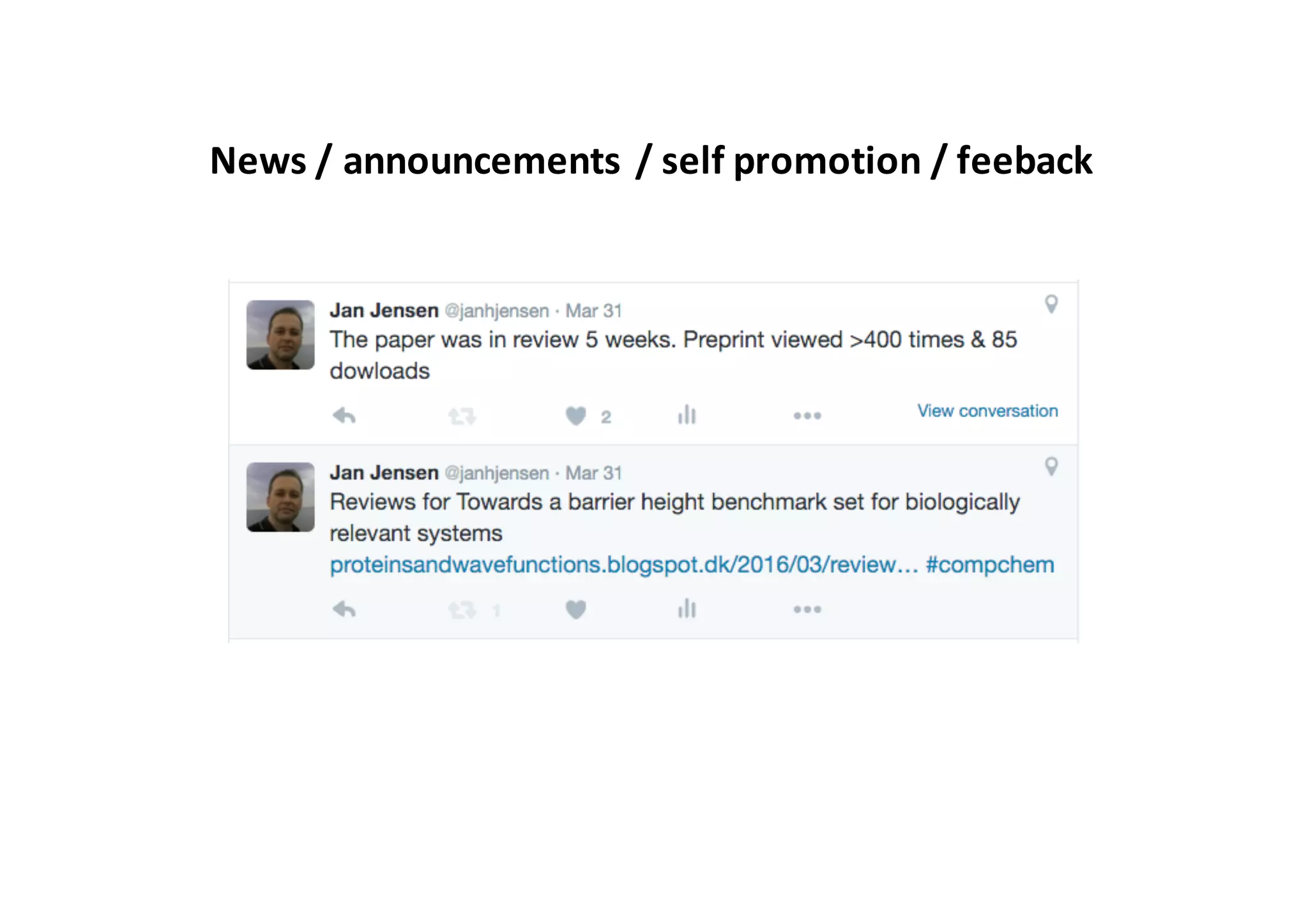 News / announcements / self promotion / feeback