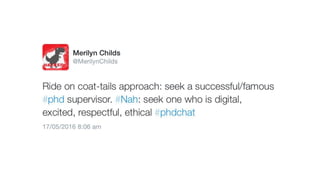 Twitter activity @MerilynChilds #HDRSupervision
