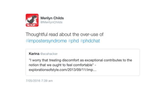 Twitter activity @MerilynChilds #HDRSupervision