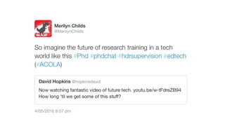 Twitter activity @MerilynChilds #HDRSupervision