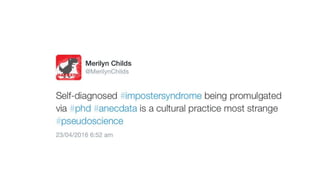 Twitter activity @MerilynChilds #HDRSupervision