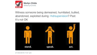 Twitter activity @MerilynChilds #HDRSupervision