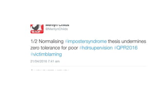 Twitter activity @MerilynChilds #HDRSupervision