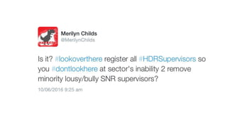 Twitter activity @MerilynChilds #HDRSupervision