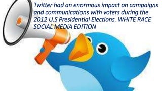 Barack Obama's tweet "Four more
years" became the most popular
tweet of 2012 and was retweeted 1
million times.
 