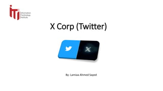 X Corp (Twitter)
By: Lamiaa Ahmed Sayed
 