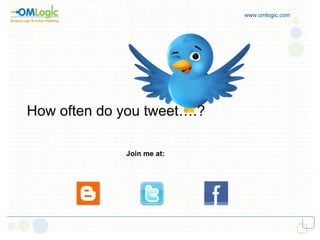 www.omlogic.com How often do you tweet….? Join me at: 