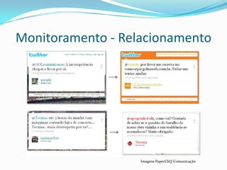 Monitoramento - RelacionamentoImagens PaperCliQ Comunicação