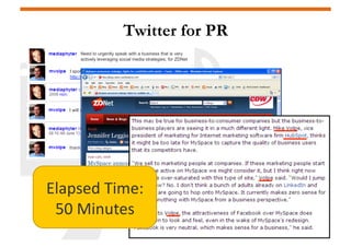 Twitter for PR
        Need to urgently speak with a business that is very
        actively leveraging social media strate...
