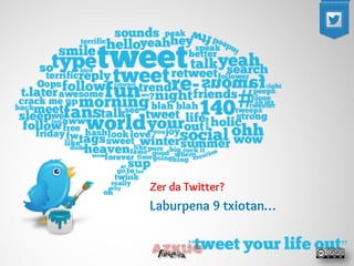 Zer da Twitter? 
Laburpena 9 txiotan…  