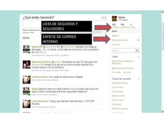 LISTA DE SEGUIDOS Y SEGUIDORESESPECIE DE CORREO INTERNO
