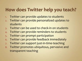 Twitter and Teaching and Learning