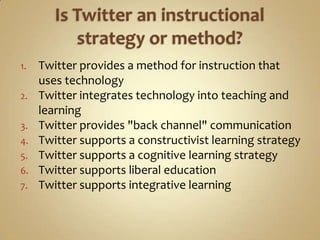 Twitter and Teaching and Learning
