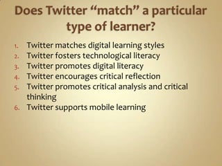 Twitter and Teaching and Learning