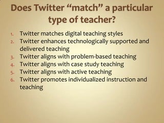 Twitter and Teaching and Learning