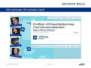 GM verkündet: Wir behalten Opel! │  Seite  │  DW-AKADEMIE  