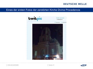 Eines der ersten Fotos der zerstörten Kirche Divina Procedencia  │  Seite  │  DW-AKADEMIE  