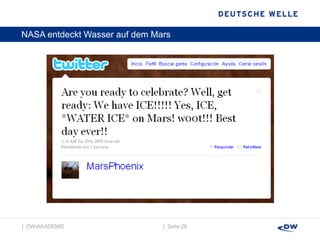 NASA entdeckt Wasser auf dem Mars │  Seite  │  DW-AKADEMIE  