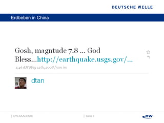 Erdbeben in China  │  Seite  │  DW-AKADEMIE  
