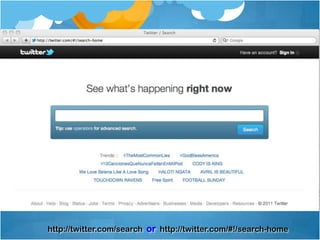 Can include hashtag(s), link(s), or @mentions (“at mentions”)