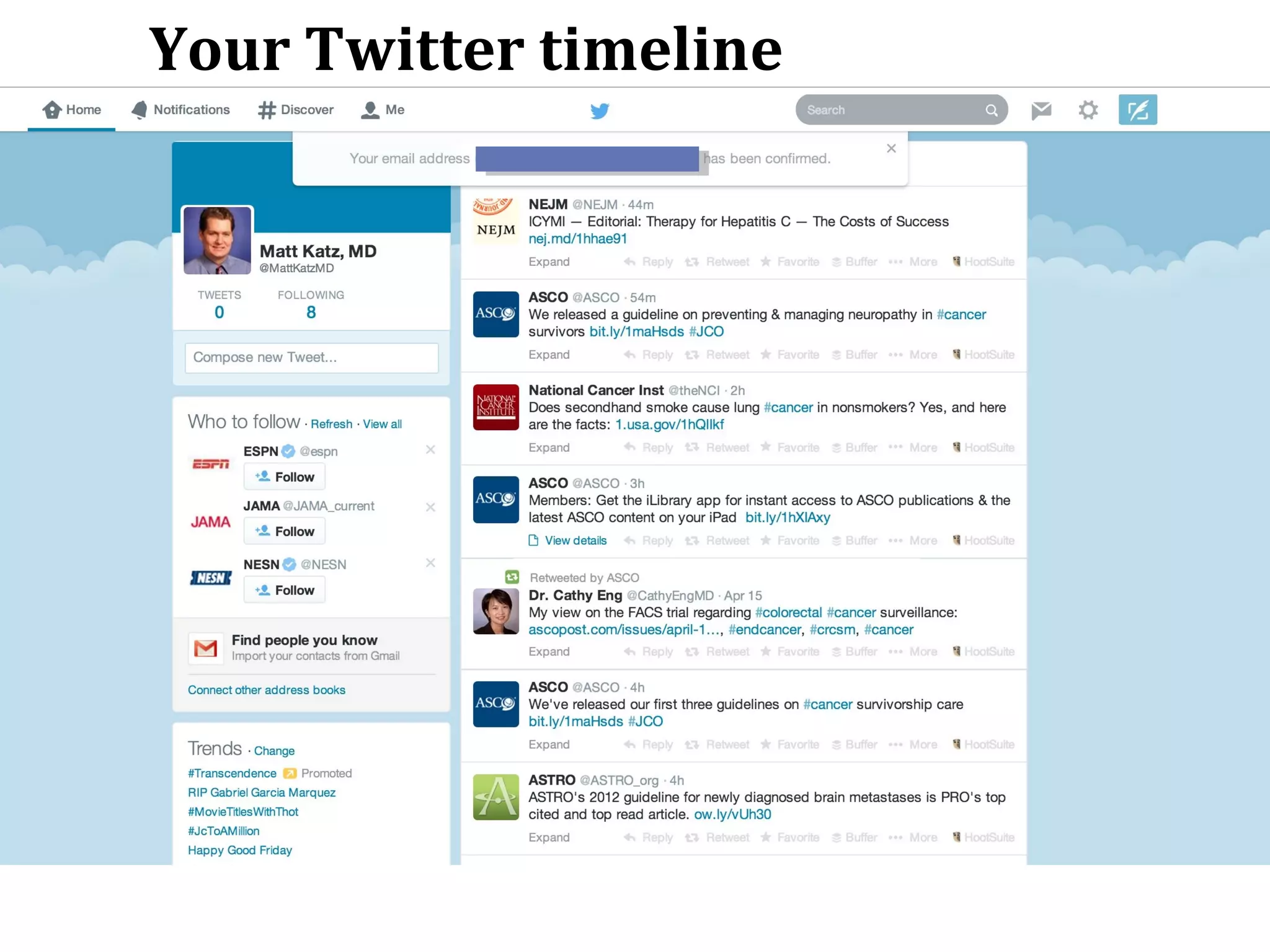 Your Twitter timeline
 