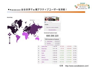 ■ Facebook は全世界で 6 億アクティブユーザーを突破！ 引用　 http://www.socialbakers.com/ 