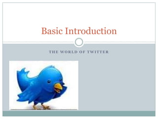 Basic Introduction

 THE WORLD OF TWITTER
 