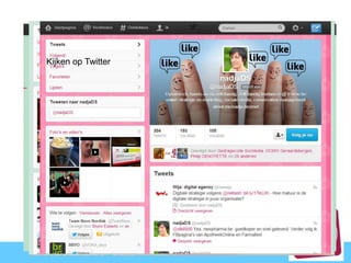 Twitter
Nadja Desmet - www.e-focus.be wordt
www.e-visie.beNadja Desmet - www.e-focus.be wordt www.e-visie.be
Kijken op Twitter
 