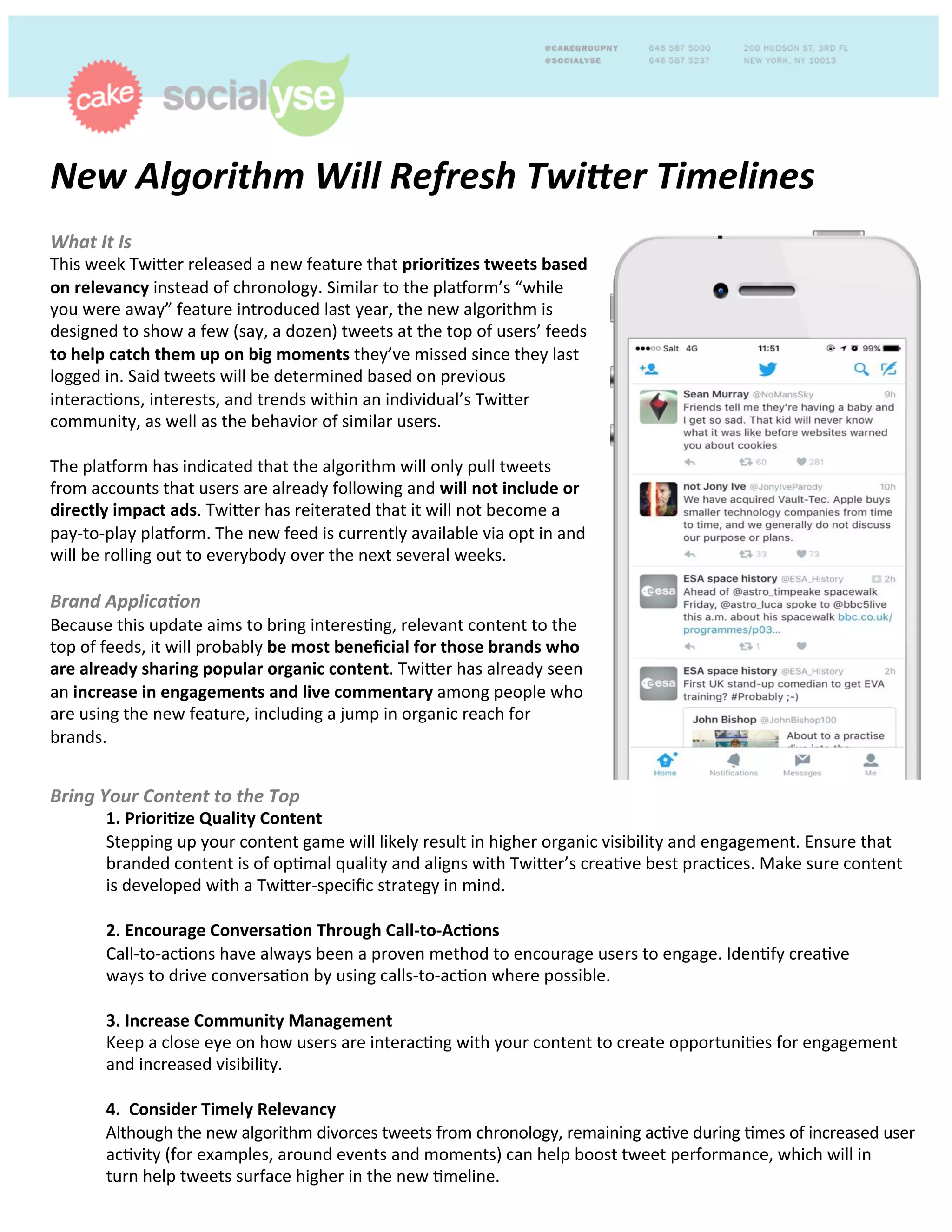 New Algorithm Will Refresh Twitter Timelines | PDF | Social Networking ...